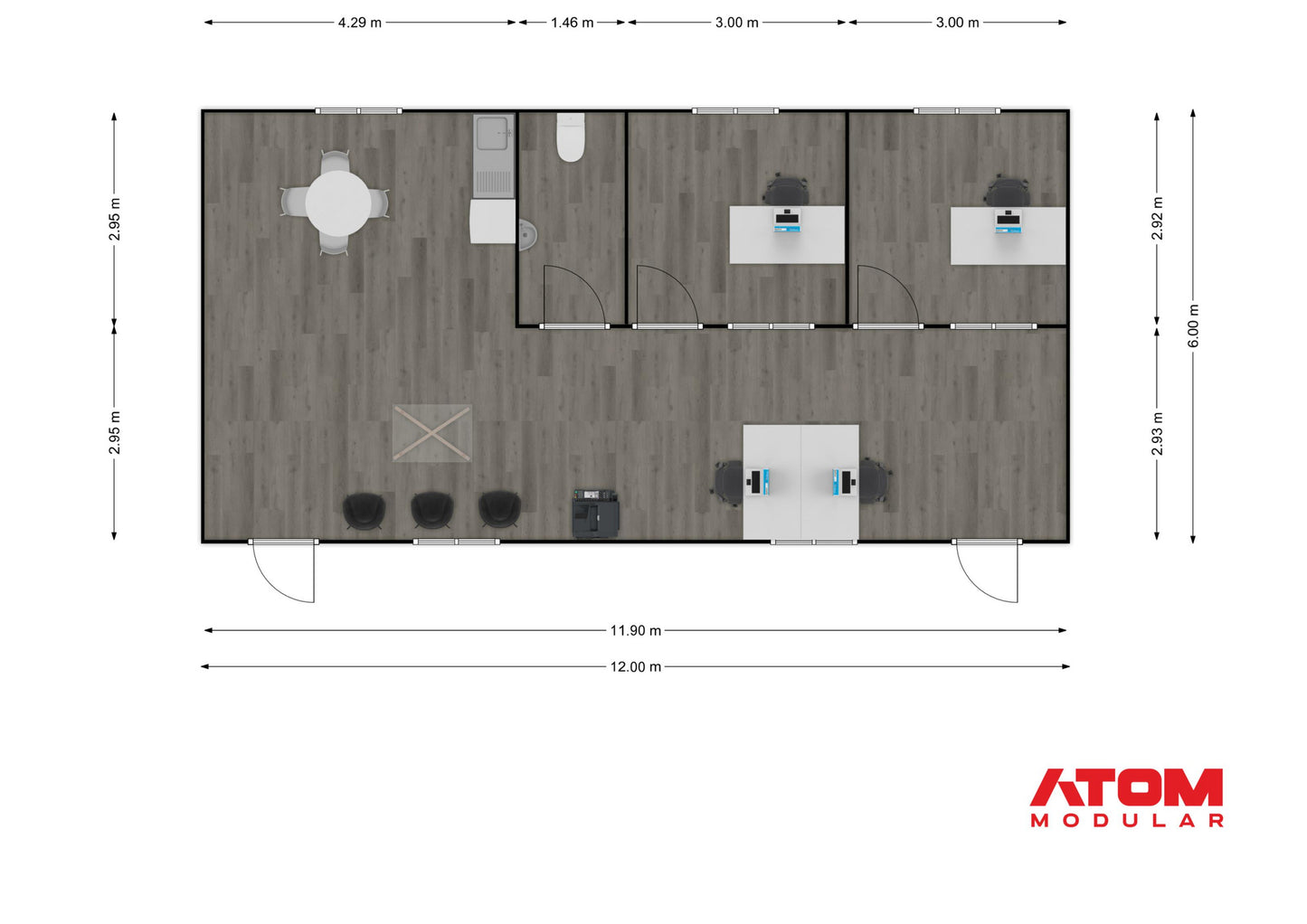 ATOM Modular 12x6m Commercial Office